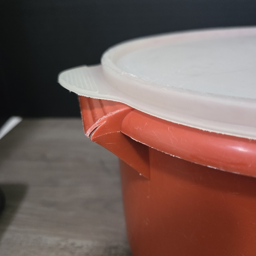 Orange Storage Container with White Lid - Picture 5 of 10